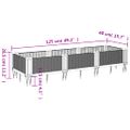 vidaXL Záhradný kvetináč s kolíkmi bledosivý 125x40x28,5 cm PP
