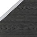 vidaXL Plotový panel, WPC 95x(105-180) cm, sivý