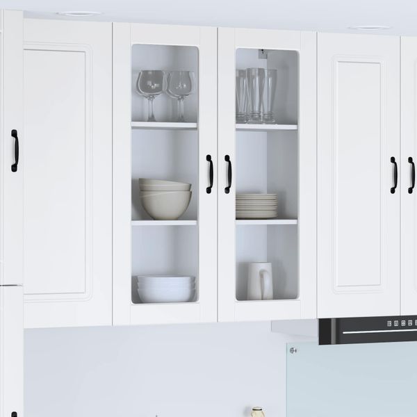 vidaXL Nástenný sklenený kabinet LUCCA Biela 80 x 31 x 100 cm