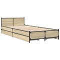 vidaXL Posteľný rám so zásuvkami dub sonoma 90x200 cm kompozitné drevo