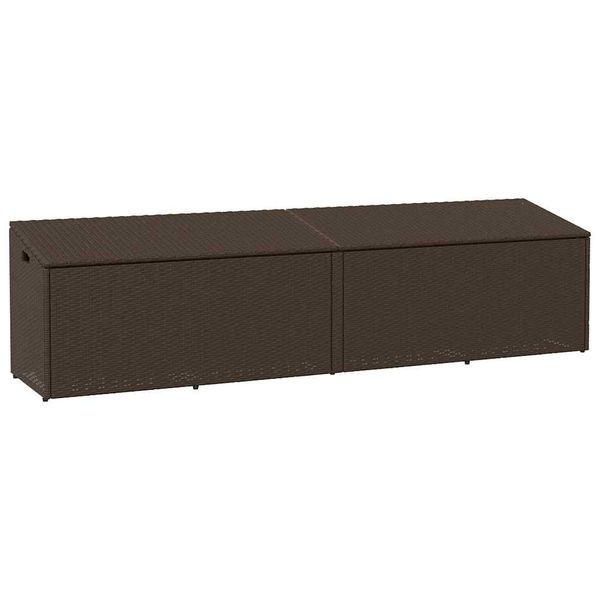 vidaXL Záhradný úložný box hnedý 220x50x58 cm polyratan