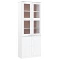 vidaXL Sklenená vitrína ALTA biela 77x35x186,5 cm masívna borovica