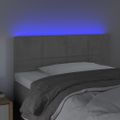 vidaXL Čelo postele s LED bledosivé 100x5x78/88 cm zamat