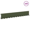 vidaXL Obrubník trávnika 10 ks 102 x 15 x 4 cm Oceľ Olivovo zelená