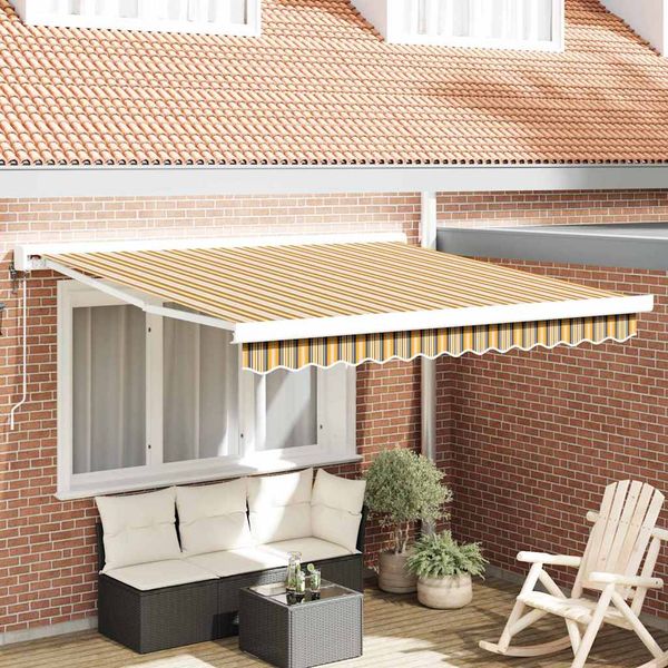 vidaXL Sklopná markíza Viacfarebný 350 x 250 cm Textil a kov