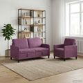 vidaXL Súprava pohovky s úložným priestorom 2 ks Fialová Polyester