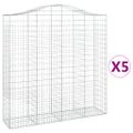 vidaXL Oblúkový gabionový kôš 5 ks 200x50x200/220cm pozinkované železo