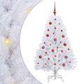 vidaXL Umelý Sklápací Vianočný Stromček Biela 150 cm PVC a oceľ