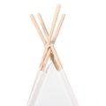 vidaXL Detský stan típí s taškou biely 120x120x150 cm polyesterový