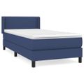 vidaXL Posteľný rám boxspring s matracom modrý 90x190 cm látka