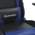 vidaXL Masážna herná stolička s podnožkou čierna a modrá umelá koža
