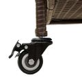 vidaXL Záhradný úložný box s kolieskami Hnedý 110x55x73 cm Poly Rattan