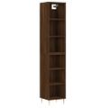 vidaXL Vysoká skrinka hnedý dub 34,5x32,5x180 cm spracované drevo