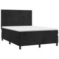 vidaXL Posteľný rám boxspring s matracom čierny 140x200 cm zamat