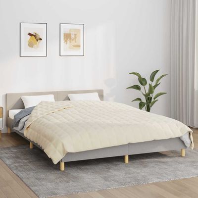 vidaXL Záťažová prikrývka bledokrémová 200x200 cm 13 kg látka