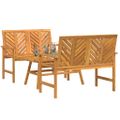 vidaXL Záhradný lounge set 3 ks Hnedá Pevné akáciové drevo