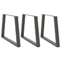 vidaXL Nohy k jedálenskému stolu v tvare V, 3 ks, antracitové, 100 x (72-73,3) cm, oceľ