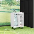 vidaXL Golfová skriňa s kolesom Jednofarebný Biela 65 x 45 x 98 cm