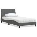 vidaXL Posteľ s matracom Hanko tmavosivá 100x200 cm látka