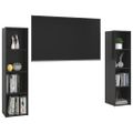 vidaXL TV skrinky 2 ks lesklé čierne 142,5x35x36,5 cm drevotrieska