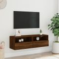 vidaXL TV nástenná skrinka hnedý dub 100x30x30 cm kompozitné drevo