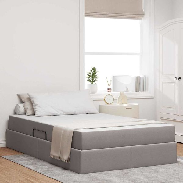 vidaXL Postel s úložným prostorem a matrací Sivohnedá 120 x 200 cm