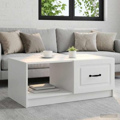 vidaXL Konferenčný stolík Biela 90 x 50 x 37 cm Kompozitné drevo