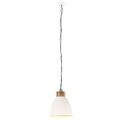 vidaXL Industriálna závesná lampa biela železo a masívne drevo 35 cm E27