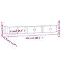 vidaXL Nástenné TV skrinky 3 ks dymový dub 100x34,5x40 cm