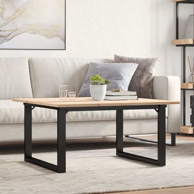 vidaXL Konferenčný stolík v tvare O 80x80x45 cm borovica a oceľ