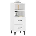 vidaXL Komoda biela 34,5x34x90 cm spracované drevo