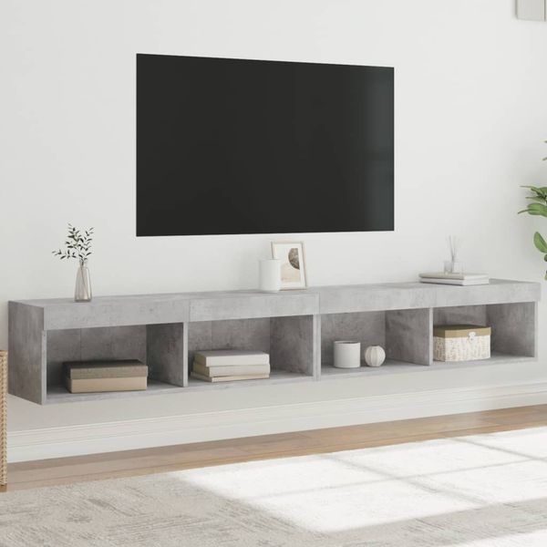 vidaXL TV skrinky s LED svetlami 2 ks betónovo sivé 100x30x30 cm