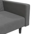 vidaXL 2-miestna rozkladacia pohovka s 2 vankúšmi a podnožkou tmavosivá zamatová