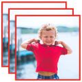 vidaXL Fotorámiky na stenu alebo stôl 3 ks červené 40x40 cm MDF