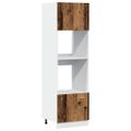 vidaXL Skrinka na mikrovlnku “Lyon” Old Wood 60x57x207 cm