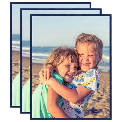 vidaXL Fotorámiky na stenu alebo stôl 3 ks modré 50x60 cm MDF