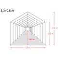vidaXL Odnímateľný prístrešok pre dobytok PVC 550 g/m², 3,3x16 m, zelený