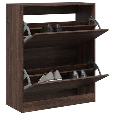 vidaXL Botník hnedý dub 80x34x96,5 cm spracované drevo