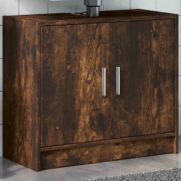 vidaXL Skrinka pod umývadlo dymový dub 63x29x55 cm spracované drevo