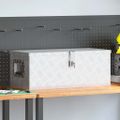 vidaXL Úložný box strieborný 70x31x27 cm hliník