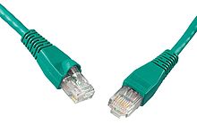 Solarix - patch kábel CAT5E UTP PVC 0,5 m zelený non-snag proof