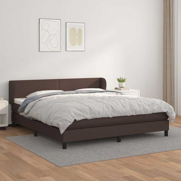 vidaXL Boxspring posteľ s matracom hnedá 180x200 cm umelá koža