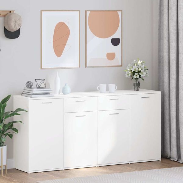vidaXL Komoda, biela 160x36x75 cm, kompozitné drevo