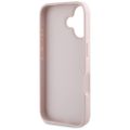 Guess Hardcase PU Zrnitý Horúci Stamp 4G Trojuholník Kovové Puzdro pre iPhone 16 6,1" Ružová