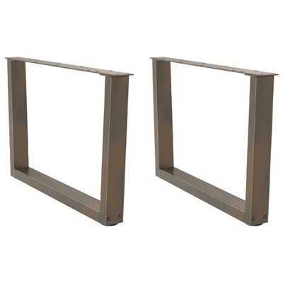 vidaXL Nohy konferenčného stolíka v tvare V, 2 ks, prírodná oceľ, 70 x (42-43,3) cm, oceľ