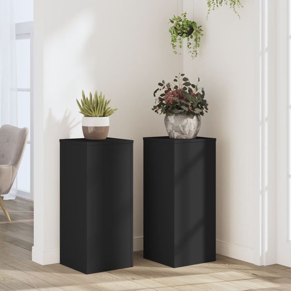 vidaXL Stojany na rastliny 2 ks čierne 30x30x70 cm kompozitné drevo
