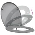 vidaXL WC sedadlo Sivá 47 x 37 x 4 cm Duroplast