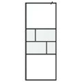 vidaXL Stena walk-in sprchy Čierna 80 x 195 x 0,5 cm Sklo a hliník