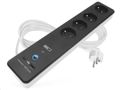 Predlžovací kábel EMOS P1412SM GoSmart 2 m / 4 zásuvky / s vyp. / s USB / biela-čierna / PVC / 1,5 mm2