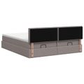 vidaXL Ottoman posteľ s matracom a LED Sivohnedá 160 x 200 cm Látka
